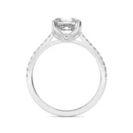 18K Solid Gold 1.74 ct Asscher Cut Solitaire Pave Natural Diamond Engagement Ring - Image 5