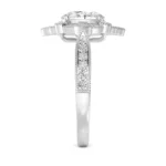 18K Solid Gold 1.36Ct Vintage-Style Double Halo Oval Natural Diamond Engagement Ring - Image 6