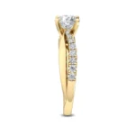 1.35 Ct Round Cut Twisted Pavé Shank Solitaire Natural Diamond Engagement Ring in 18K Solid Gold - Image 3