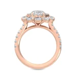 18K Solid Gold 3.94 CT Oval Double Halo Lab Grown Diamond Engagement Ring - Image 2