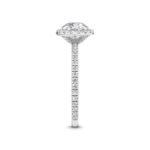1.54 Carat Round Halo Pavé Natural Diamond Engagement Ring in 18K Gold - Image 7
