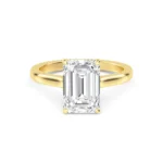 1.57ct Emerald Cut Natural Diamond Solitaire Engagement Ring in 18K Solid Gold - Image 3