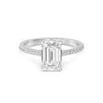 18K Solid 1.71 CT Emerald Cut Solitaire Natural Diamond Engagement Ring