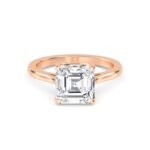 18K Solid Gold 1.53 CT Asscher Cut Diamond Solitaire Engagement Ring - Image 3