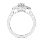 18K Solid Gold 1.36Ct Vintage-Style Double Halo Oval Natural Diamond Engagement Ring - Image 5