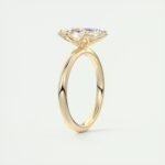 18K Solid Gold 1.50 CT Natural Diamond Marquise Cut Prong Set Engagement Ring - Image 4