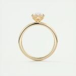18K Solid Gold 1.50 CT Natural Diamond Marquise Cut Prong Set Engagement Ring - Image 7