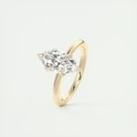 18K Solid Gold 1.50 CT Natural Diamond Marquise Cut Prong Set Engagement Ring - Image 3