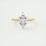 18K Solid Gold 1.50 CT Natural Diamond Marquise Cut Prong Set Engagement Ring