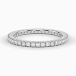 18K Solid Gold Natural Diamond Round Cut Pave Set Full Eternity Band