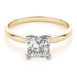 18K Solid Gold 1 CT Princess Cut Natural Diamond Solitaire Engagement Ring - Image 6