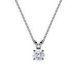 18k Solid Gold 1 CT Round Cut Natural Diamond Solitaire Pendant Necklace