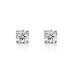 18K Solid Gold 1 CT Natural Diamond Cushion Cut Stud Earrings