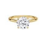18K Solid Gold 1CT Natural Diamond Round Engagement Ring