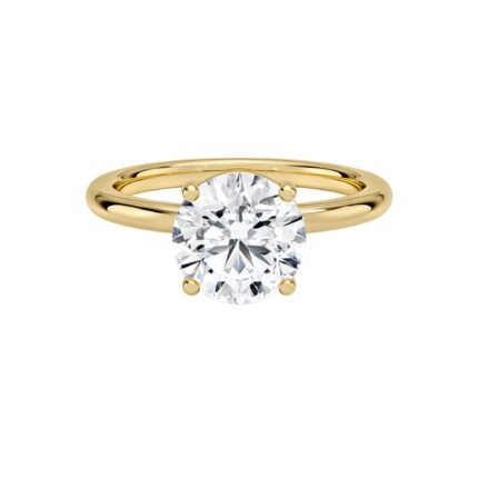 18K Solid Gold 1CT Natural Diamond Round Engagement Ring