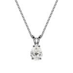 18K Solid Gold Pear-Shaped Natural Diamond Pendant Necklace