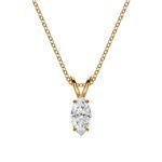 18K Solid Gold Marquise Cut Natural Diamond Pendant Necklace
