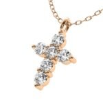 18K Solid Gold 1.50 CT Lab Grown Diamond Cross Pendant Necklace - Image 2