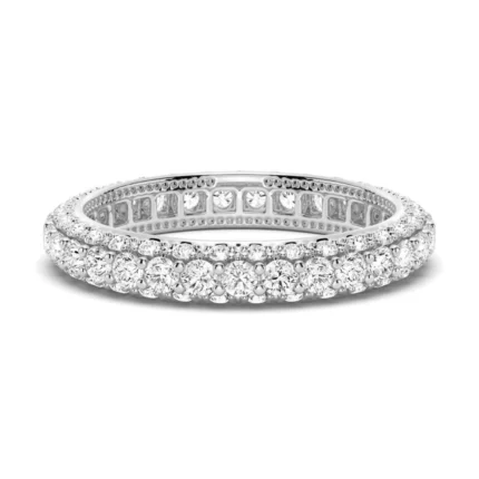 18K Solid Gold Micro Pave Natural Diamond Eternity Band