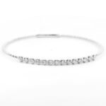 18K Solid Gold Flexible Natural Diamond Bracelet