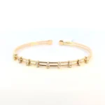 18K Solid Gold Flexible Natural Diamond Bracelet - Image 3