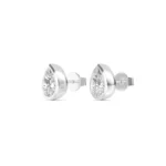 1.12ct Pear Cut Bezel Set Natural Diamond Stud Earrings in 18K Solid Gold - Image 3