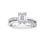 18K Solid Gold 2.13Ct Emerald Cut Natural Diamond Engagement Ring
