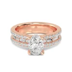 18K Solid Gold 2.14 Ct Oval Split Shank Lab Grown Diamond Engagement Ring - Image 3