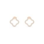 18K Solid Gold 0.63 Ct Lab Grown Diamond Clover Stud Earrings - Image 3