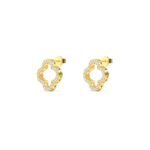 18K Solid Gold 0.63 Ct Lab Grown Diamond Clover Stud Earrings - Image 2