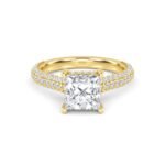18K Solid Gold 2.06 CT Princess Cut Natural Diamond Engagement Ring - Image 4
