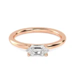 18K Solid Gold 0.70 Ct Hexagon Natural Diamond Solitaire Engagement Ring - Image 2