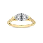 18K Solid Gold 1.17 Ct Marquise Diamond Split Shank Solitaire Engagement Ring - Image 4