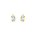 1.12ct Pear Cut Bezel Set Natural Diamond Stud Earrings in 18K Solid Gold - Image 6
