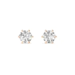 18K Solid Gold 2.15 Ct Natural Diamond Solitaire Stud Earrings - Image 4
