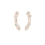 18K Solid Gold 1.41 Ct Natural Multi Shape Natural Diamond Ear Climbers - Image 2