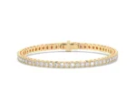 18K Solid Gold 5ct Natural Diamond Tennis Bracelet - Image 3