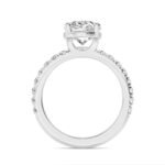 18K Solid Gold 3.04 Ct Oval Cut Natural Diamond Hidden Halo Engagement Ring - Image 5