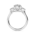 2.72 Ct Oval Cut Natural Diamond Three Stone Engagement Ring in 18K Solid Gold - Image 6