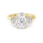 2.72 Ct Oval Cut Natural Diamond Three Stone Engagement Ring in 18K Solid Gold - Image 5