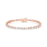 18K Solid Gold 5.4CT Multi-shape Lab Grown Diamond Tennis Bracelet - Image 3