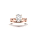 18K Solid Gold 1ct Oval Cut Lab Grown Diamond Solitaire Engagement Ring - Image 5