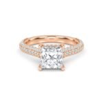 18K Solid Gold 2.06 CT Princess Cut Natural Diamond Engagement Ring - Image 2