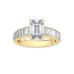 18K Solid Gold 3.00Ct Emerald Cut Lab Grown Diamond Engagement Ring - Image 4
