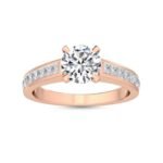 1.33ct Round Cut Lab Grown Diamond with Princess Cut Side Stones Engagement Ring in 18K Solid Gold - Image 5