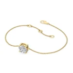 18K Solid Gold 0.90 ct Round Cut Natural Diamond Solitaire Bracelet - Image 6