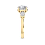 2.57 ct Pear & Round Cut Lab Grown Diamond Engagement Ring in 18K Solid Gold - Image 3