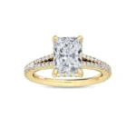 18K Solid Gold 2.50 CTW Radiant Cut Lab Grown Diamond Engagement Ring - Image 4