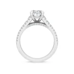 18K Solid Gold 2.42 Ct Oval Split Shank Pavé Lab Grown Diamond Engagement Ring - Image 2