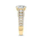 18K Solid Gold 2.42 Ct Oval Split Shank Pavé Lab Grown Diamond Engagement Ring - Image 6